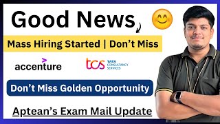 Good News Mncs Hiring Started  Golden Opportunity  2022 2023 2024  Aptean Test Mail Update [upl. by Thissa]