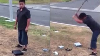 Father makes distraught son destroy his Xbox for failing grades [upl. by Bebe948]