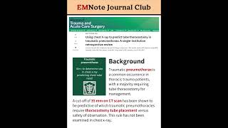 CXR Predicts Tube Thoracostomy for Pneumothorax [upl. by Meill]