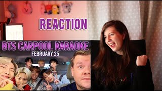 BTS Carpool Karaoke  REACTION [upl. by Adiari883]