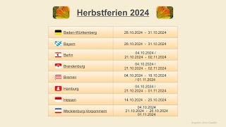 Herbstferien 2024 [upl. by Eldnek238]