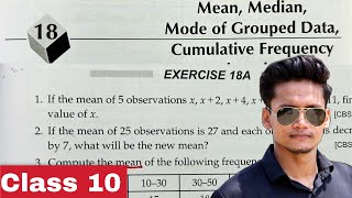 Class 10 EX 18A Q21 to Q25 MeanMedianMode of Grouped Data Chapter 18  RS Aggarwal Rajmith study [upl. by Loreen]