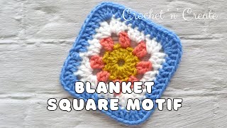 Free Blanket Square Motif freecrochetpattern crochetbabyblanket [upl. by Alegnaoj]