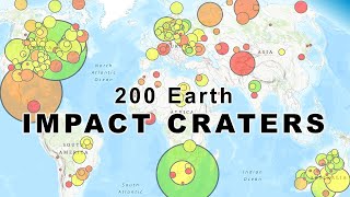 200 Earth Impact Craters Mapped by Size and Age [upl. by Duyne]