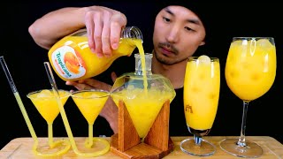 ASMR DRINKING COLD ORANGE JUICE  ICE ASMR  REFRESHING 9999 SATISFACTION SLEEP DIAMOND GLASS [upl. by Nnailuj]