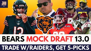 Bears TRADE BACK 9 wRAIDERS 5pick MOCK DRAFT Includes Jared Verse Brendan Rice and More [upl. by Duquette]