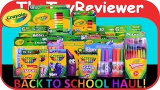 2016 Crayola Back to School Haul HUGE Crayons Markers Pencils Unboxing Toy Review by TheToyReviewer [upl. by Einram]