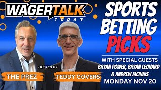 Free Sports Picks  WagerTalk Today  Monday Night Football Picks  CBB Predictions Today  Nov 20 [upl. by Llerdnam]