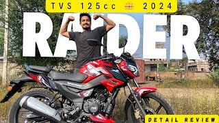 All New TVS Raider 2024 model is here 🔥 Ful review Loan emi engine brakes meter👑 king of 125cc [upl. by Desdamona]