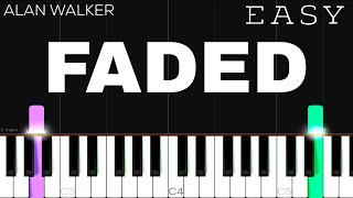 Alan Walker  Faded  EASY Piano Tutorial [upl. by Emrich]