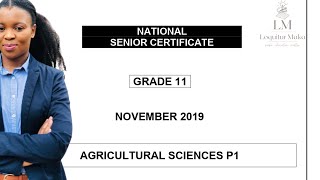 Grade 11 Agricultural Sciences Paper 1 Questions and Memorandum [upl. by Olive887]