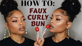 How To Easy Faux Curly Bun  Makeup Tutorial  31K GIVEAWAY DETAILS  Kryssartt [upl. by Alix]