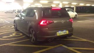 GOLF R stock exhaust sounds Launch and DSG fart [upl. by Naugal]