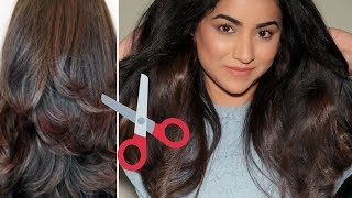 HOW TO CUT YOUR HAIR AT HOME IN 1 SIMPLE STEP  DIY Soft Layers [upl. by Sugna]