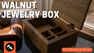 How to Build a Walnut Jewelry Box with Decorative Inlays  Builders Studio [upl. by Meeka]