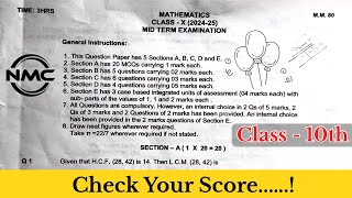 Mid Term  Half Yearly  20 MCQs  Class 10th  Sample Paper  maths samplepaper mcq school [upl. by Eslek593]