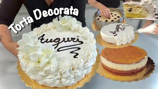 TORTA DECORATA per ricorrenze Pan di Spagna con SOLO 3 UOVA Tutorial PASSO PASSO [upl. by Adelric945]