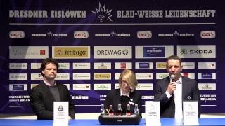 Dresdner Eislöwen Pressekonferenz Frankfurter Löwen  30112014 [upl. by Egarton589]