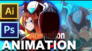 Photoshop or Illustrator Animation Mega Man X Zero Hat off [upl. by Alicul]