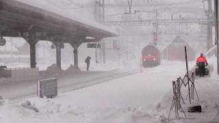 SBB snowtime in GöschenenGotthardSwitzerland [upl. by Aerdnuahs]