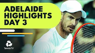 Djokovic amp Medvedev Headline Murray Sinner Rublev Play  Adelaide 2023 Day 3 Highlights [upl. by Ikcaj41]