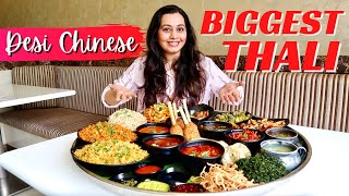 BIGGEST THALI in India for all Desi Chinese Food Lovers  Thane Food Vlog [upl. by Tama]