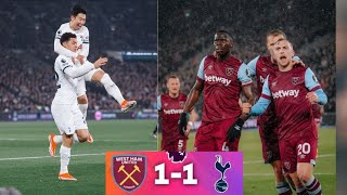 West Ham vs Tottenham 11 EPL highlights 2024  Brennan Johnson goal  Kurt Zouma goal [upl. by Alitta]