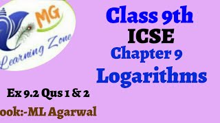 Class 9th ICSE Math Ch 9 Logarithm Ex 92 Qus 3 to 10 [upl. by Coussoule]