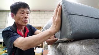 How to make a highquality sofa with natural Italian leather  Korean Sofa Factory [upl. by Isla]