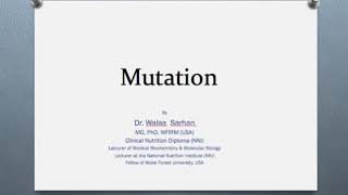 Molecular Biology Session 14 Mutation P1 [upl. by Lalise385]