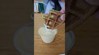 Pandan Waffle from Hyson Boba Tea and Cafe [upl. by Louis195]