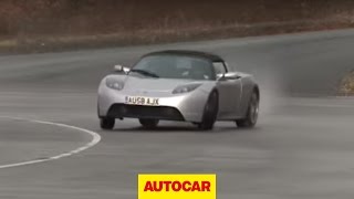 Will it drift Tesla Roadster  by Autocarcouk [upl. by Irrahs]