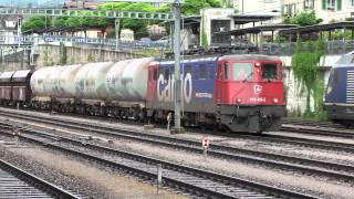 ► Güterverkehr auf der Lötschberg Achse 080612 Swiss freight trains [upl. by Beniamino]