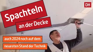 Spachteln einer Gipskartondecke  DH – Trockenbau [upl. by Aitahs69]