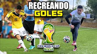 IMITANDO los MEJORES GOLES del MUNDIAL de BRASIL 2014 por 10000 🥅⚽️ RETOS de FUTBOL EPICOS 😱 [upl. by Arriat]