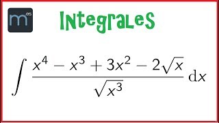 Integral de polinomio partido raíz monomio integrales y primitivas [upl. by Talich]