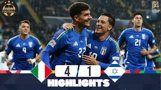 Italia  Israele 41 Highlights  UEFA Nations League  20242025 [upl. by Arhas]