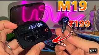 m19 Digital Indicater tws Airpod Unboxing amp Review In Hindi⚡ Wireless Tws Headphone [upl. by Nomaj]