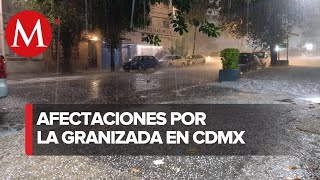 Fuertes lluvias y granizo azotaron a la Ciudad de México [upl. by Sairu]