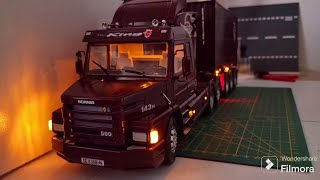 Scania T 143 H 6x2 V8 Italeri model 124 Part 2 Scania V8 RC Trailer 124 [upl. by Duff]