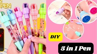 DIY 5 in 1 Cute Seal Ballpoint Pen  DIY Multifunctional Pen  School Supplies Ideas [upl. by Ycniuqal]