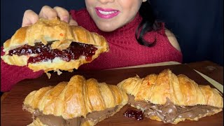 ASMR Nutella Croissant with Jelly Croissant  Eating Sounds [upl. by Brownley]