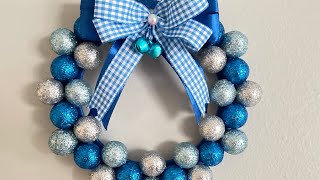 Easy Christmas Wreath DIY  Christmas Decorations  Styrofoam Craft [upl. by Nylakcaj354]