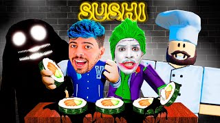 TENTAMOS ESCAPAR DO MONSTRO DO SUSHI NO ROBLOX Scary Sushi [upl. by Notyrb527]