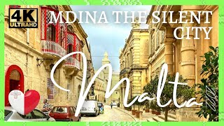 4K 🇲🇹 MDINA Walking City Tour 2022 Ep4 [upl. by Noswal]