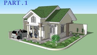 Sketchup tutorial house design PART 1 [upl. by Nidya]