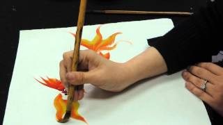 Chinese brush painting basics  gold fish [upl. by Alrzc]