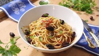 Spaghetti alla Puttanesca Recipe [upl. by Etteloc]