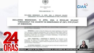 April 10 idineklara bilang regular holiday  24 Oras [upl. by Freida]