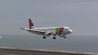 Aviões em perigo aterragens no Aeroporto da Madeira com ventos fortes [upl. by Nimrak]